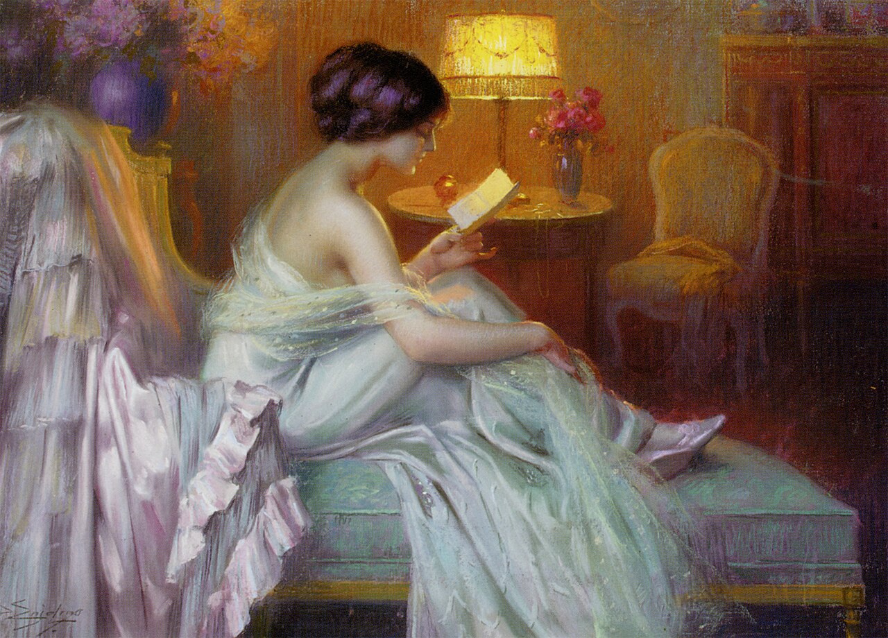 Leggere alla luce di una lampada